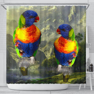 Lories And Lorikeets Bird Print Shower Curtains-Free Shipping - Deruj.com