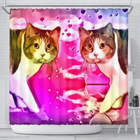 Manx Cat Print Shower Curtain-Free Shipping - Deruj.com