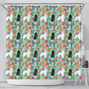 Poodle Dog Floral Print Shower Curtains-Free Shipping - Deruj.com