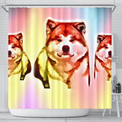 Colorful Akita Dog Print Shower Curtain-Free Shipping - Deruj.com