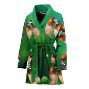 Society Finch Bird Print Women's Bath Robe-Free Shipping - Deruj.com