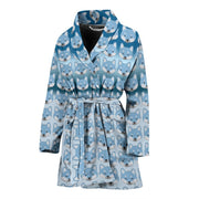 Shiba Inu Patterns Print Women's Bath Robe-Free Shipping - Deruj.com