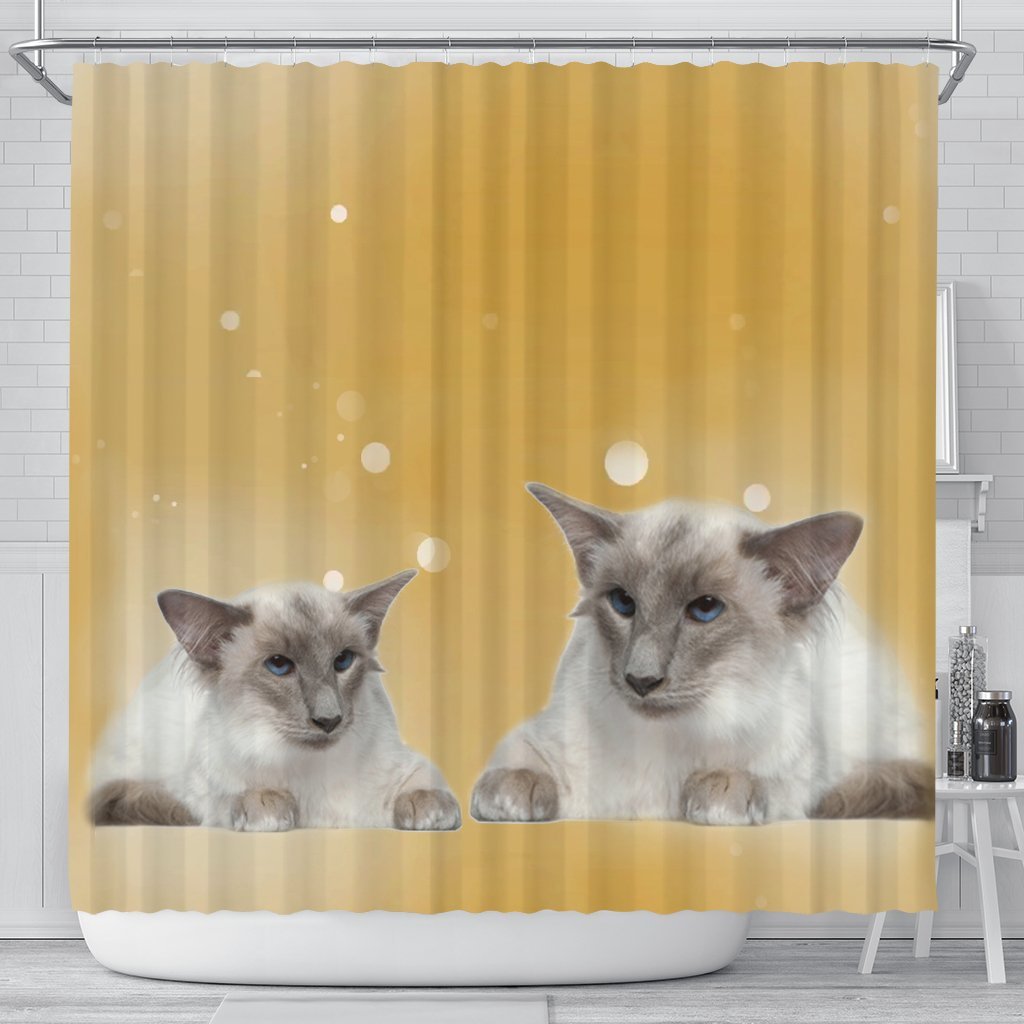 Balinese Cat Print Shower Curtain-Free Shipping - Deruj.com