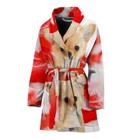Chihuahua On White Print Women's Bath Robe-Free Shipping - Deruj.com