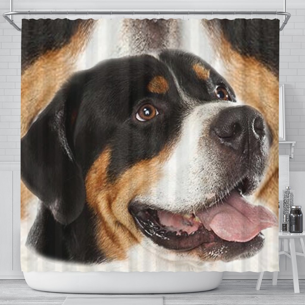 Greater Swiss Mountain Dog Print Shower Curtain-Free Shipping - Deruj.com