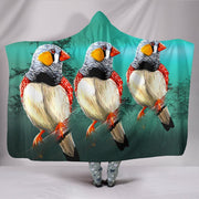 Zebra Finch Bird Print Hooded Blanket-Free Shipping - Deruj.com