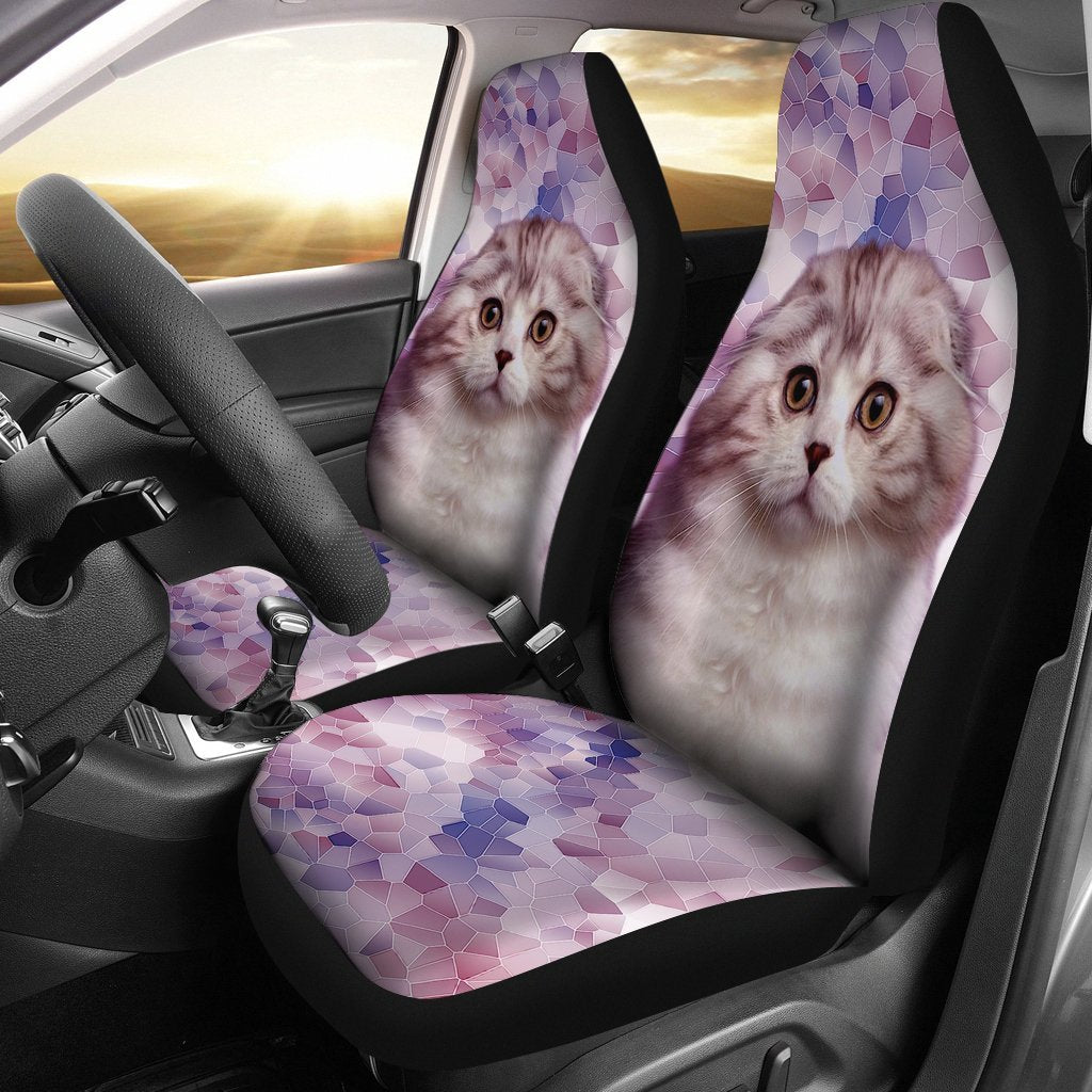 Cute Scottish Fold Cat Print Car Seat Covers-Free Shipping - Deruj.com