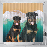 Cute Rottweiler Print Shower Curtains-Free Shipping - Deruj.com