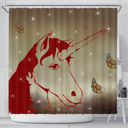 Amazing Red Unicorn Print Shower Curtain-Free Shipping - Deruj.com