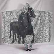 Percheron horse Print Hooded Blanket-Free Shipping - Deruj.com