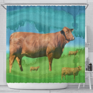 Cute Beefmaster Cattle (Cow) Print Shower Curtain-Free Shipping - Deruj.com