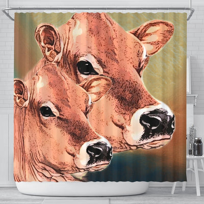 Jersey Cattle (Cow) Print Shower Curtain-Free Shipping - Deruj.com