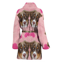 Miniature American Shepherd Print Women's Bath Robe-Free Shipping - Deruj.com