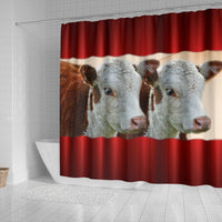 Hereford Cattle (Cow) Print Shower Curtain-Free Shipping - Deruj.com