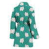 Pomeranian Dog Pattern Print Women's Bath Robe-Free Shipping - Deruj.com