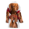 Vizsla On White Print Women's Bath Robe-Free Shipping - Deruj.com