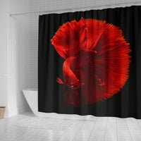 Red Siamese Fighting Fish (Betta Fish) Print Shower Curtains-Free Shipping - Deruj.com