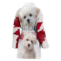 Cute Maltese Print Women's Bath Robe-Free Shipping - Deruj.com