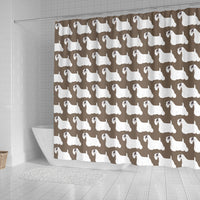 Sealyham Terrier Dog Pattern Print Shower Curtains-Free Shipping - Deruj.com