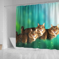 Cute American Bobtail Cat Print Shower Curtains-Free Shipping - Deruj.com