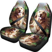 Golden Retriever Art Print Car Seat Covers- Free Shipping - Deruj.com