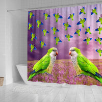 Monk Parakeet Parrot Print Shower Curtains-Free Shipping - Deruj.com