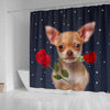 Chihuahua Dog With Rose Print Shower Curtain-Free Shipping - Deruj.com