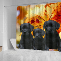 Black Labrador Print Shower Curtains-Free Shipping - Deruj.com