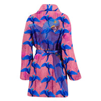Hyacinth Macaw Parrot Pattern Print Women's Bath Robe-Free Shipping - Deruj.com
