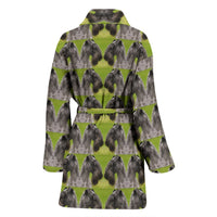 Kerry Blue Terrier Dog Pattern Print Women's Bath Robe-Free Shipping - Deruj.com