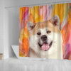 Cute Akita Inu Dog Print Shower Curtains-Free Shipping - Deruj.com