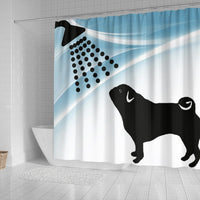 Cute Pug Dog Bath Print Shower Curtain-Free Shipping - Deruj.com