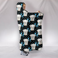 Maltese Dog Pattern Print Hooded Blanket-Free Shipping - Deruj.com
