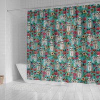 Shih Tzu Dog Floral Print Shower Curtains-Free Shipping - Deruj.com