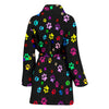 Colorful Paws Print Women's Bath Robe-Free Shipping - Deruj.com