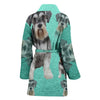 Miniature Schnauzer Dog Art Print Women's Bath Robe-Free Shipping - Deruj.com