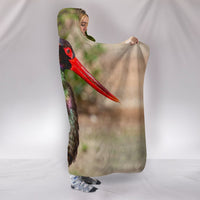 Black Stork Bird Print Hooded Blanket-Free Shipping - Deruj.com