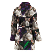 American Wirehair Cat Print Women's Bath Robe-Free Shipping - Deruj.com