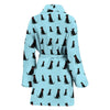 Black Labrador Pattern Print Limited Edition Women's Bath Robe-Free Shipping - Deruj.com