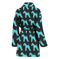 Lakeland Terrier Dog Pattern Print Women's Bath Robe-Free Shipping - Deruj.com