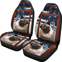 Pug Dog With Window Print Car Seat Covers- Free Shipping - Deruj.com