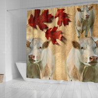 Charolais Cattle (Cow) Print Shower Curtain-Free Shipping - Deruj.com