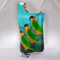 Caique Parrot Print Hooded Blanket-Free Shipping - Deruj.com