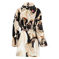 Pug Pattern Print Women's Bath Robe-Free Shipping - Deruj.com