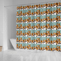 Cardigan Welsh Corgi Dog In Lots Print Shower Curtains-Free Shipping - Deruj.com