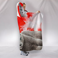 Russian Blue Cat Print Hooded Blanket-Free Shipping - Deruj.com