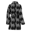 Australian Terrier Dog Black Pattern Print Women's Bath Robe-Free Shipping - Deruj.com