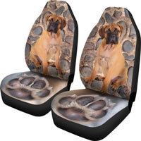 Bullmastiff Dog With Paw Print Car Seat Covers- Free Shipping - Deruj.com