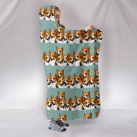 Cardigan Welsh Corgi Dog Pattern Print Hooded Blanket-Free Shipping - Deruj.com