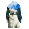 American Eskimo Print Women's Bath Robe-Free Shipping - Deruj.com